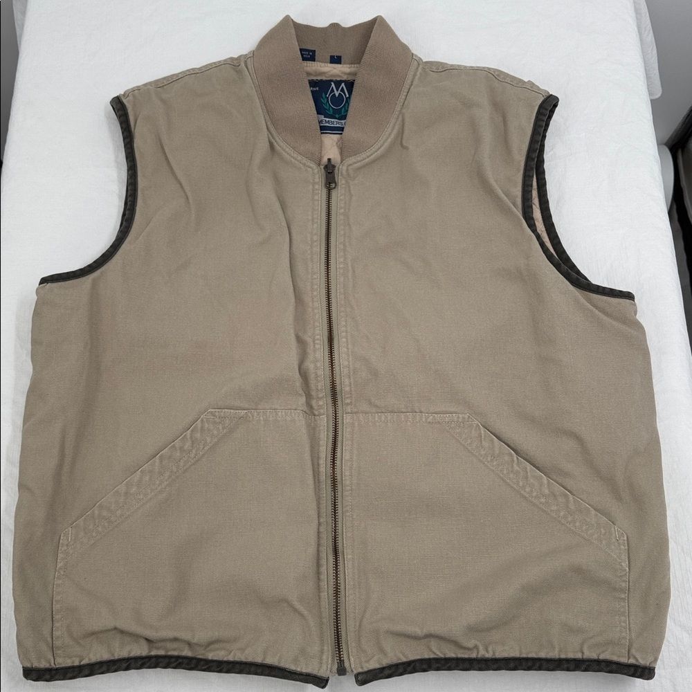 Members Only Vest Mens Large Vintage Outdoor Work Jacket Canvas
